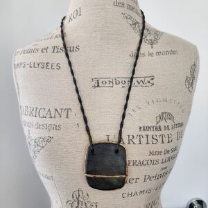 Vintage handmade pottery necklace